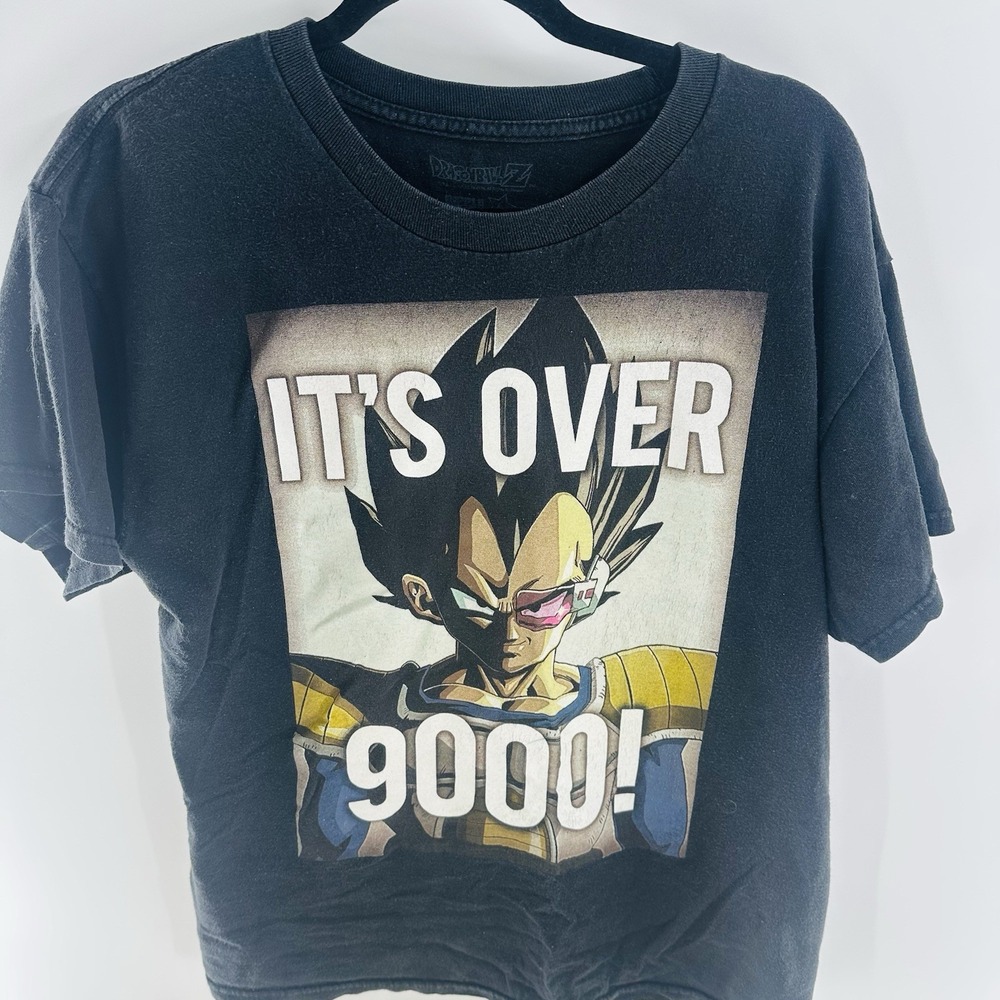 Official GE Dragon Ball Z Vegeta It's Over 9000 Men‎ Black T-Shirt Size L